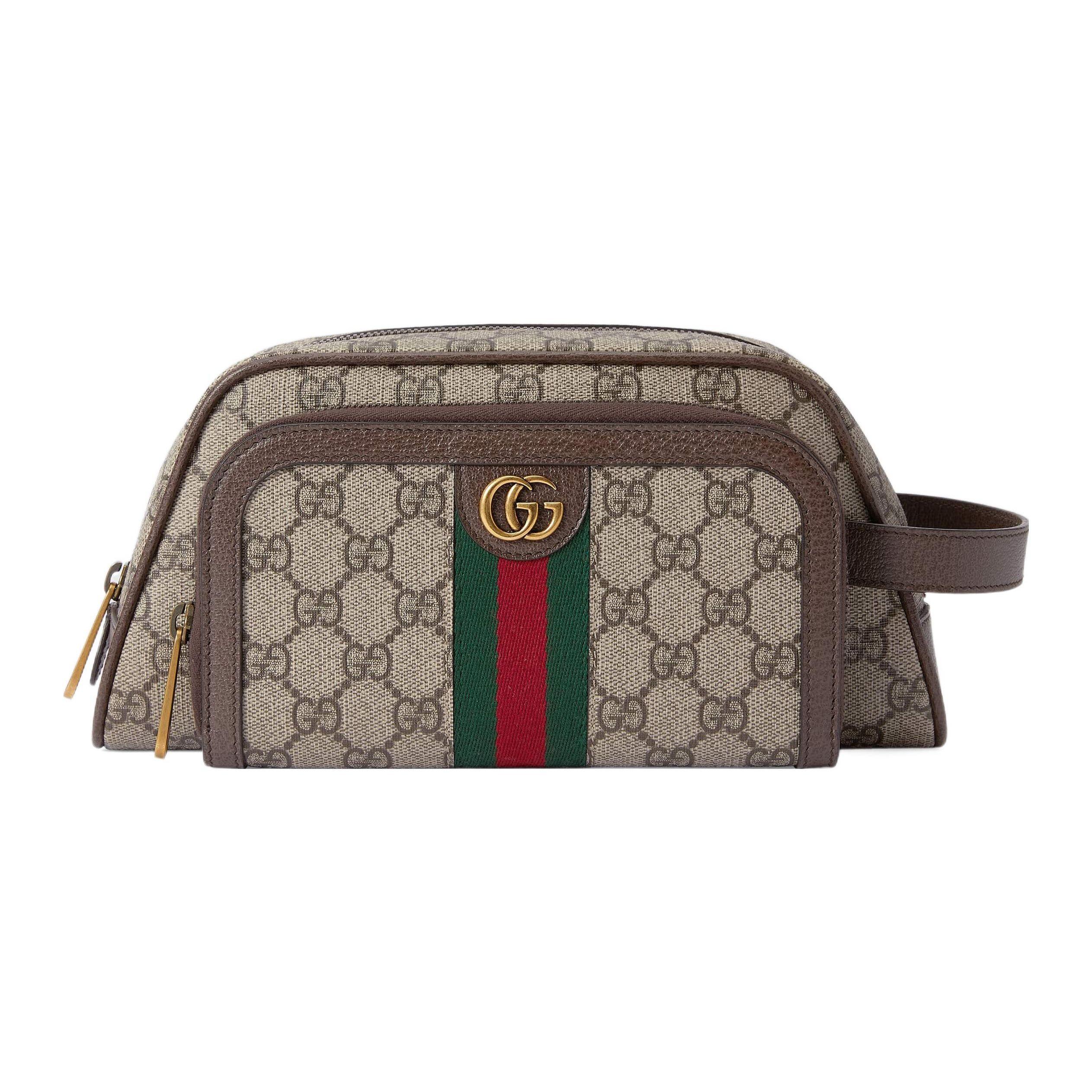

Gucci Ophidia GG Червоно-зелена стрічка Застібка-блискавка Полотно та шкіряна обробка Сумка для туалетних приналежностей Жіноча сумка для туалетних приналежностей Бежевий Ебоні 751811-96IWT-8745 Basic Set (Bag+Dust Bag)