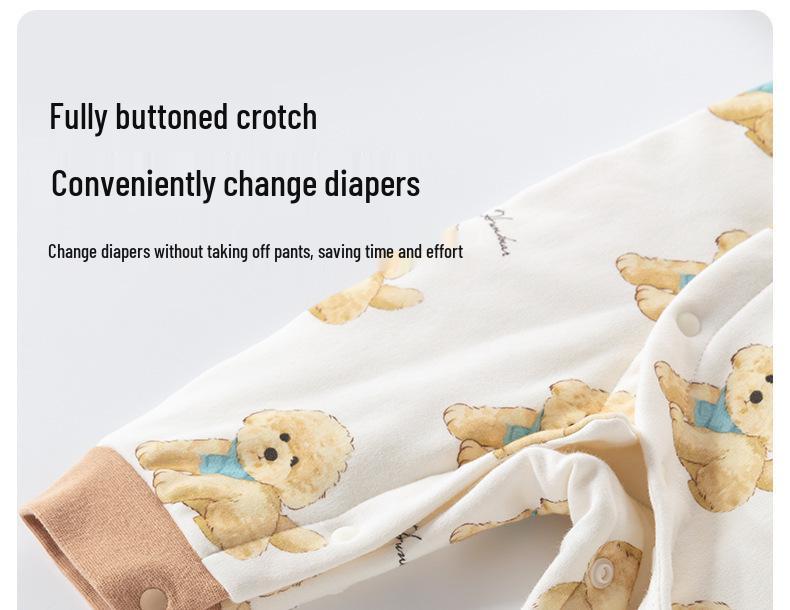 A-Class Pure Cotton Baby Romper: Autumn/Winter Warmth, Newborn Padded One-Piece