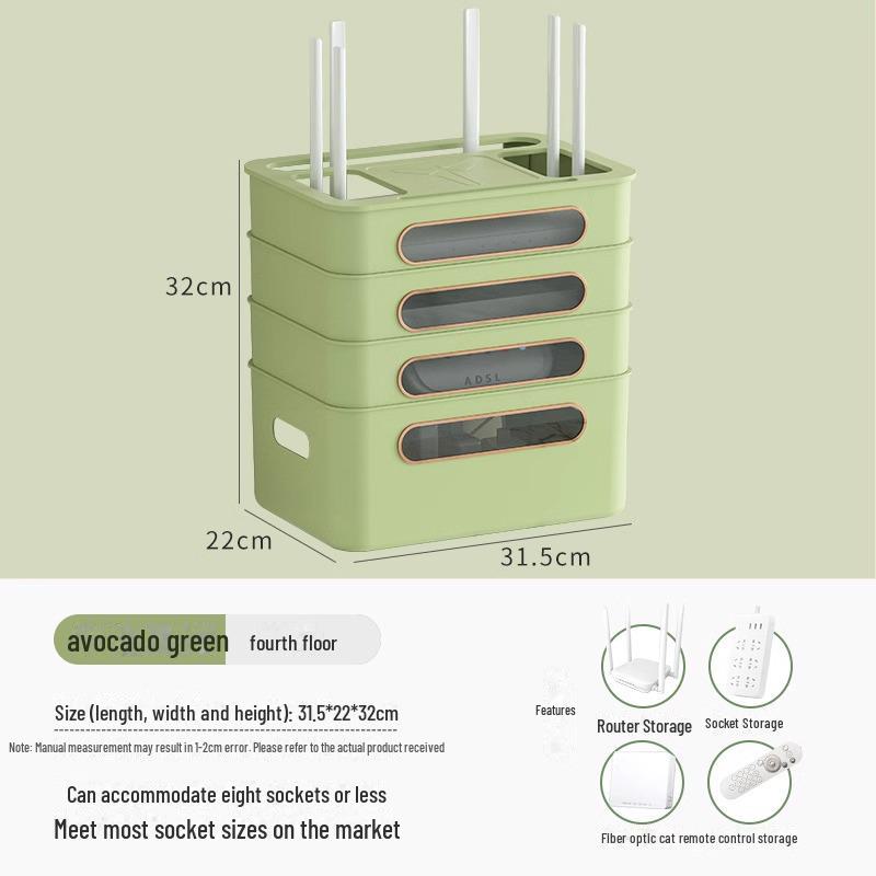 Wielowarstwowe pudełko do przechowywania w stylu kremowym na routery WiFi i półki na dekodery TV