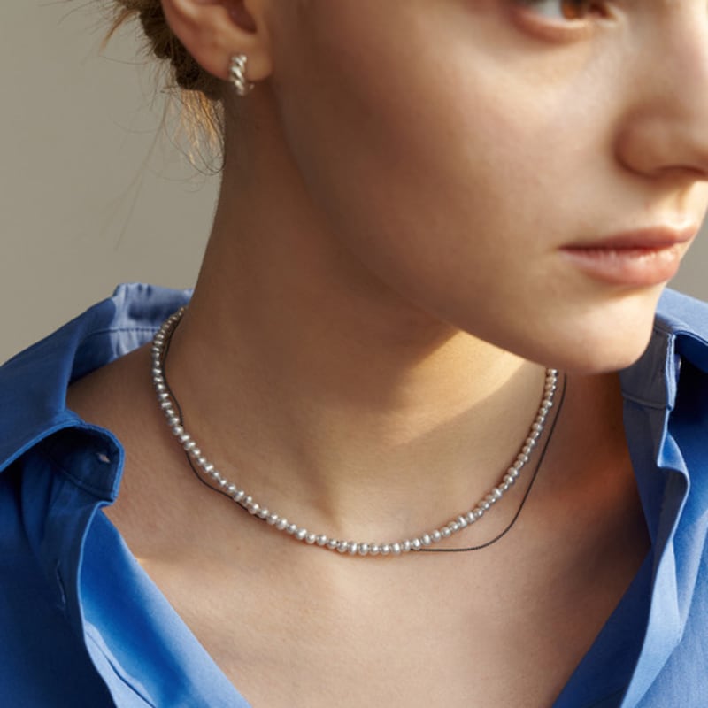 MZUU SEASONS Schwarze Perlenkette