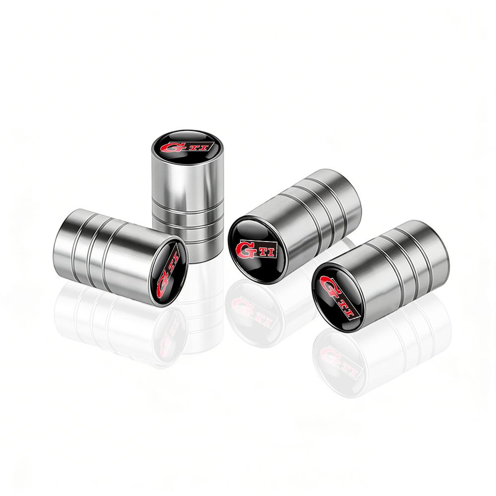 CAT1 Volkswagen Golf Rline Polo GTI R Badge 4Pcs Metal Car Wheel Tire Valve Caps Cover Accessories for VW Jetta Touareg CC Passat MK7