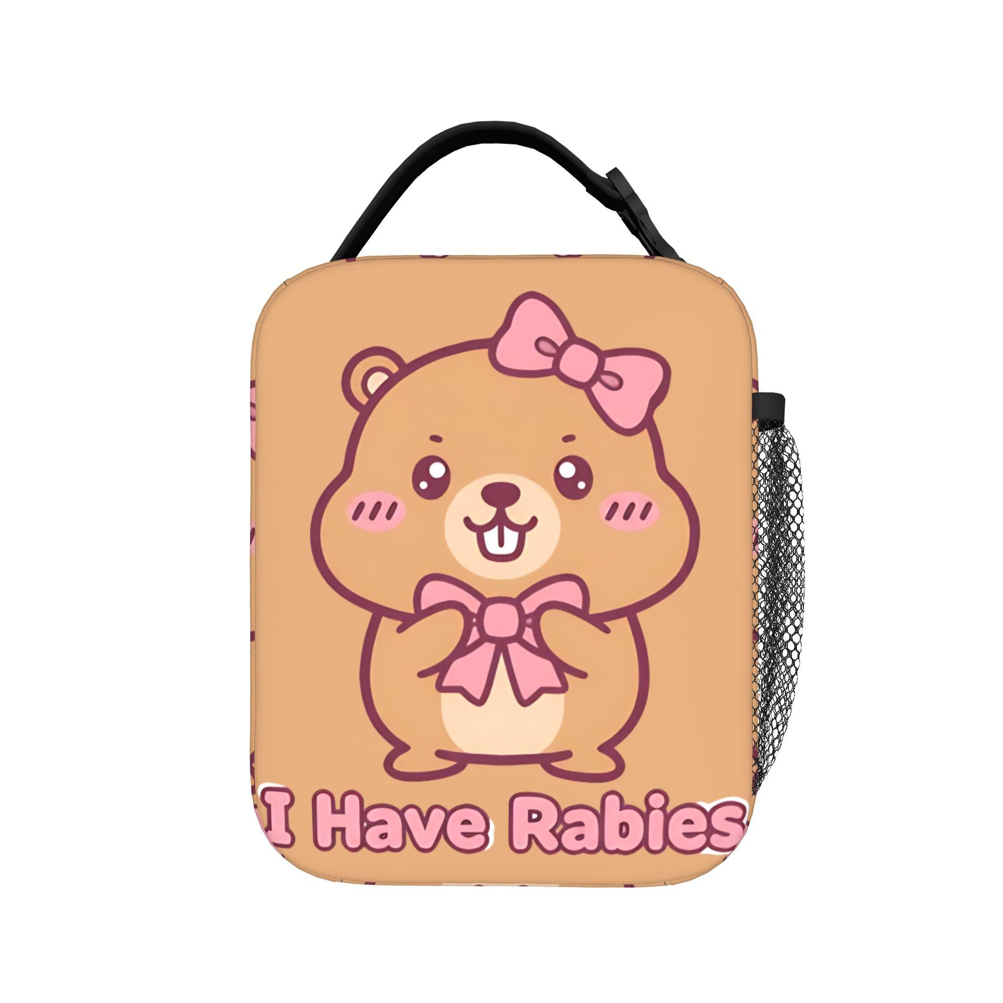 Dont Tailgate Me I Have Rabies With Bow Sweet Warning Lunch Bag Men Women Cooler Thermal Insulated Lunch Boxes for Kids School One Size