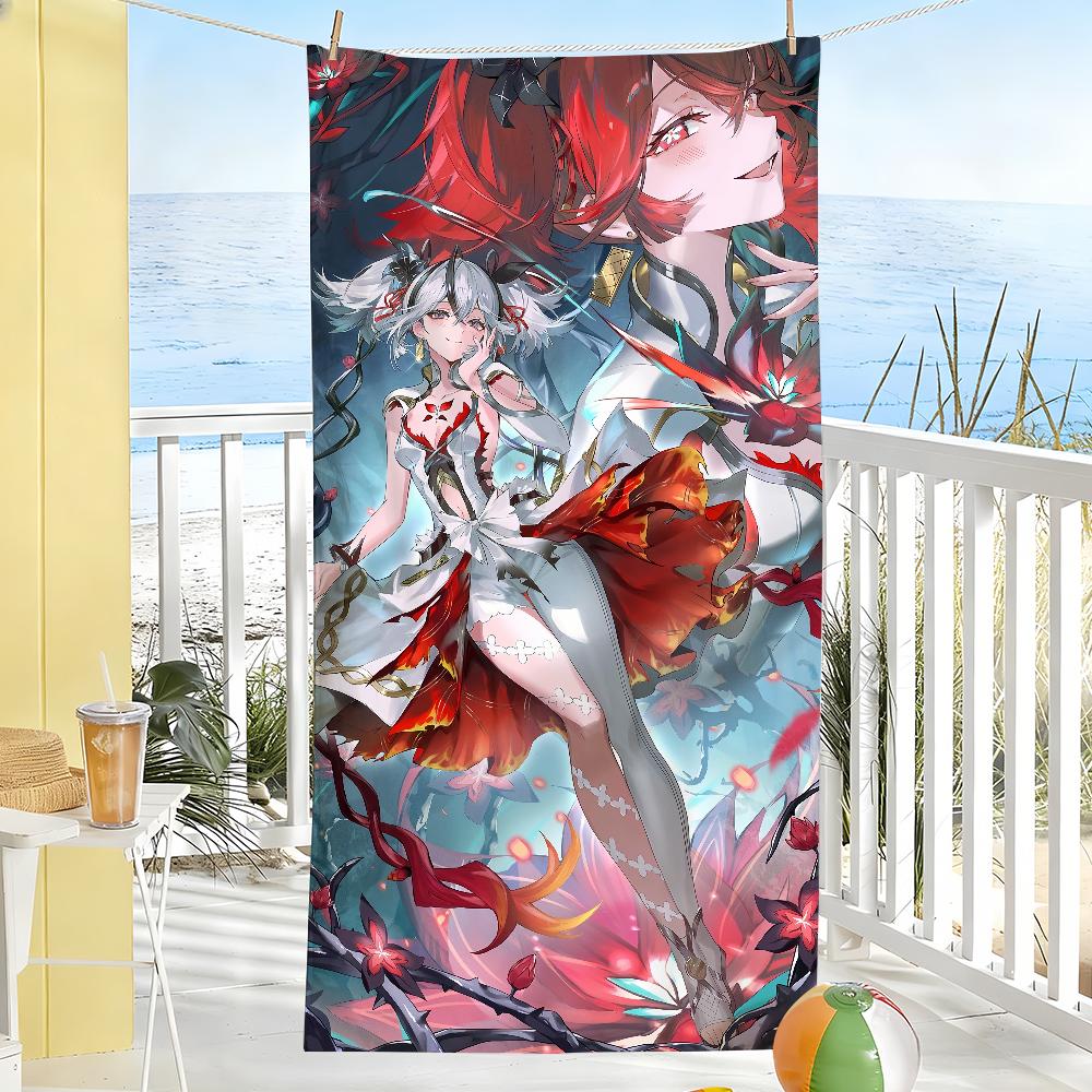Game Wuthering Waves Camellya Towel Soft Pool Gift For Travel Gym Shower Camping Quick Dry Sports Large Beach Towels