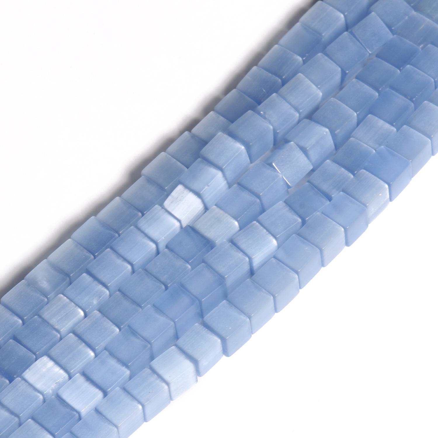 

1 шт. 4 мм бусины из натурального лунного камня белый кошачий глаз квадратный куб свободные бусины для изготовления ювелирных изделий DIY браслет серьги 4mm about 98pcs синий