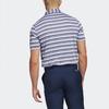 Adidas Logo Embroidered Striped Vertical Button Short Sleeve Polo Shirt Men Polo Shirts Navy-Blue HS7579