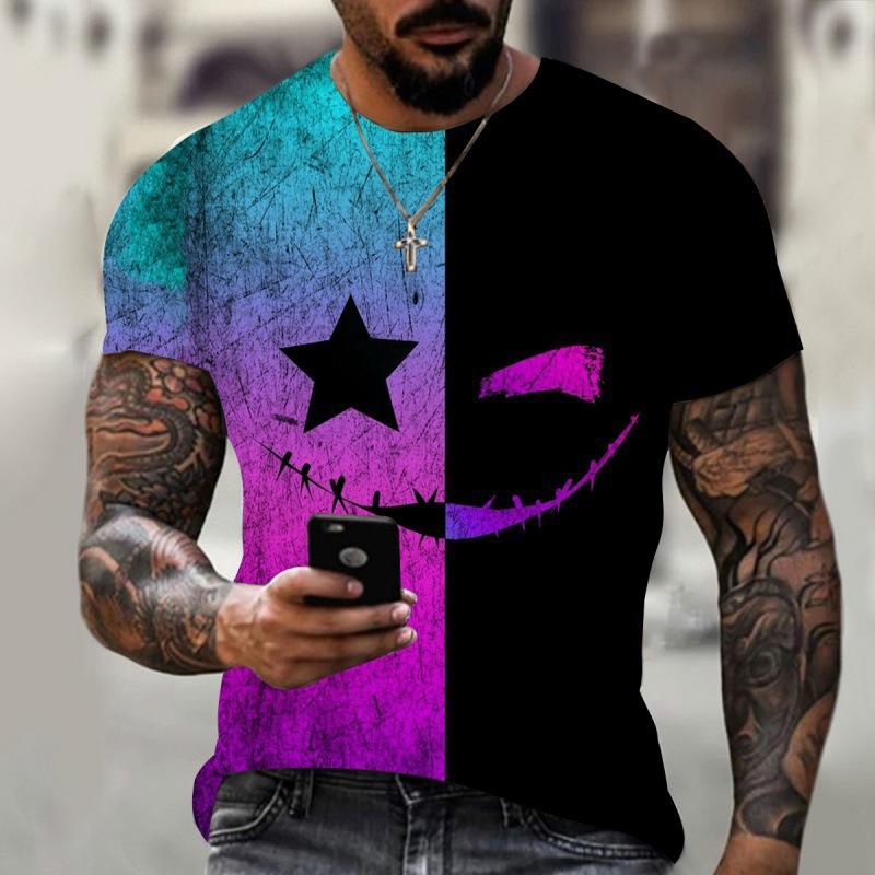Summer Short Sleeved T-shirt Men's Classic 3D Printed Loose Casual T-shirt