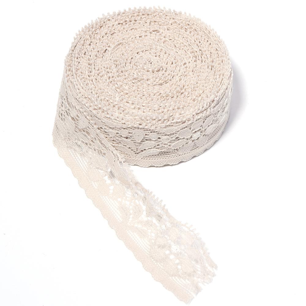 10Yards/Roll 2cm Lace Ribbon Hollow Out Lace Trim Ribbon For DIY Christmas Wedding Party Garment Sewing Gifts Wrapping Decor