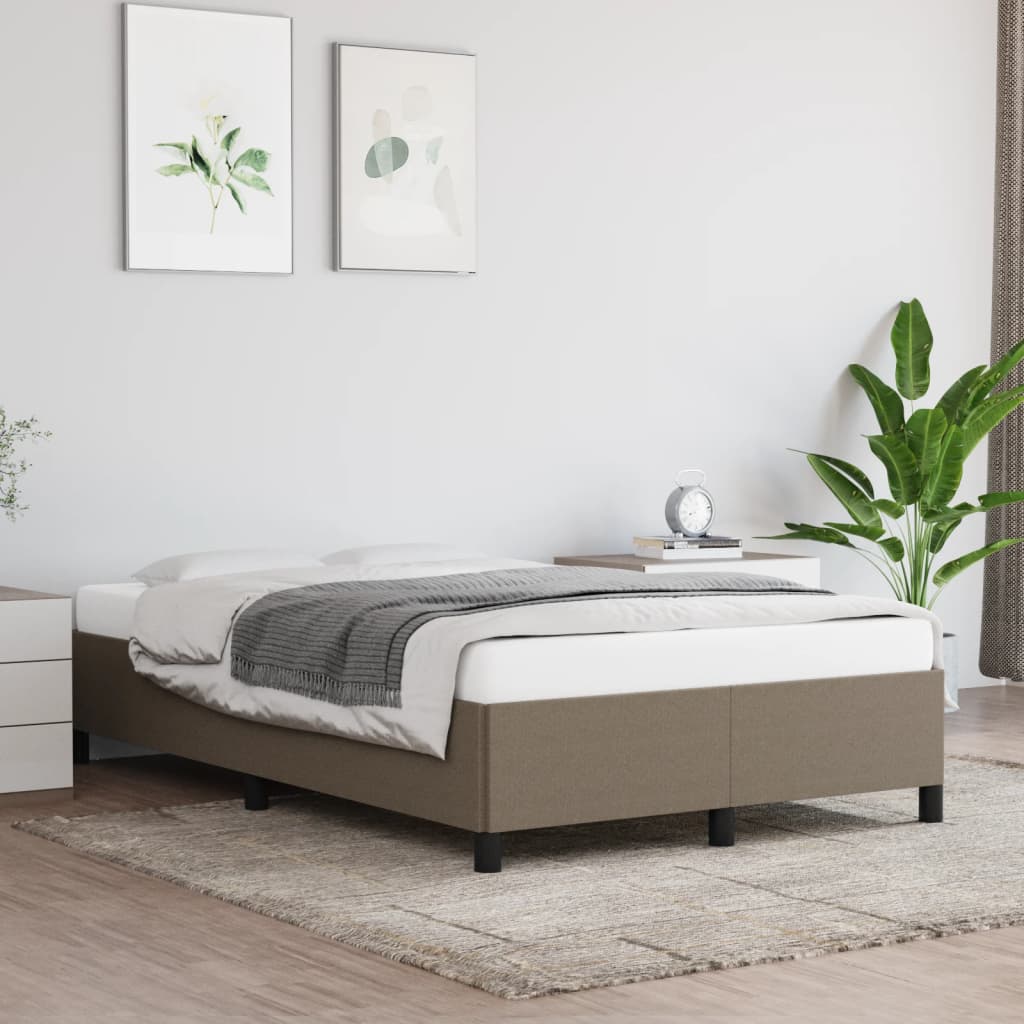 Bed Frame without Mattress Taupe 120 x 190 cm Fabric
