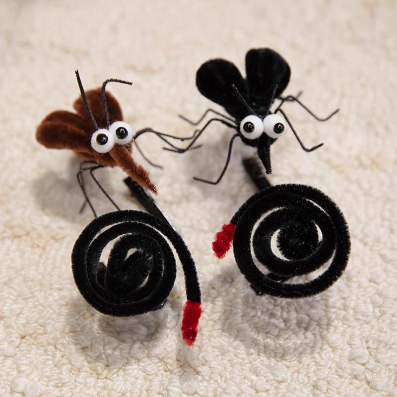 1 Piece Cute Insect Spring Hair Clip Creative Mosquito Plush Toy Hairpin Funny Children Joke Props Photo Prop Girls Decor