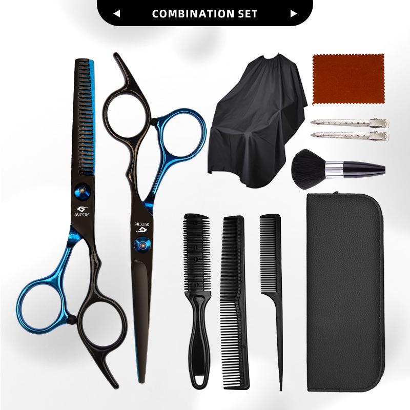 Pro Barber Blue-Black Stainless Steel Thinning Scissors for Hair Salon Stylists