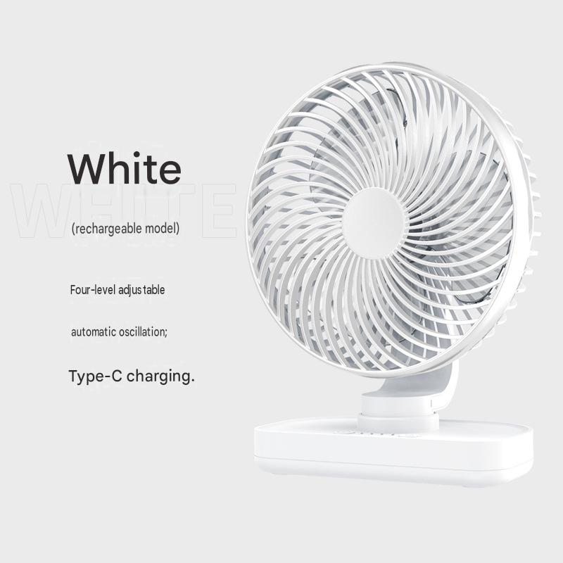 USB Rechargeable Desktop Fan, Portable Mini Table Fan, Strong Wind Ultra‑Quiet Personal Fan for Dorm Home Office