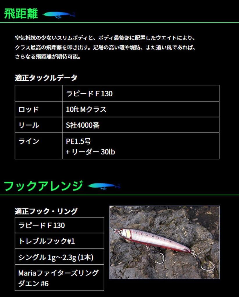 Maria Pencil Bait Rapid F130 130mm 30g Pink Sardine B08H Lure