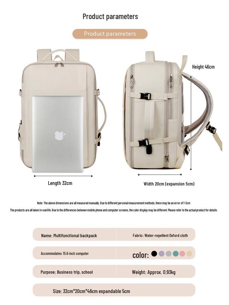 Erweiterbarer USB Business-Reiserucksack für Damen
