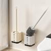 Plastic-style Toilet Cleaning Brush, Multi-functional, No Blind Spots, Household Soft-bristled Long-handled Brush with Base Combination Brush