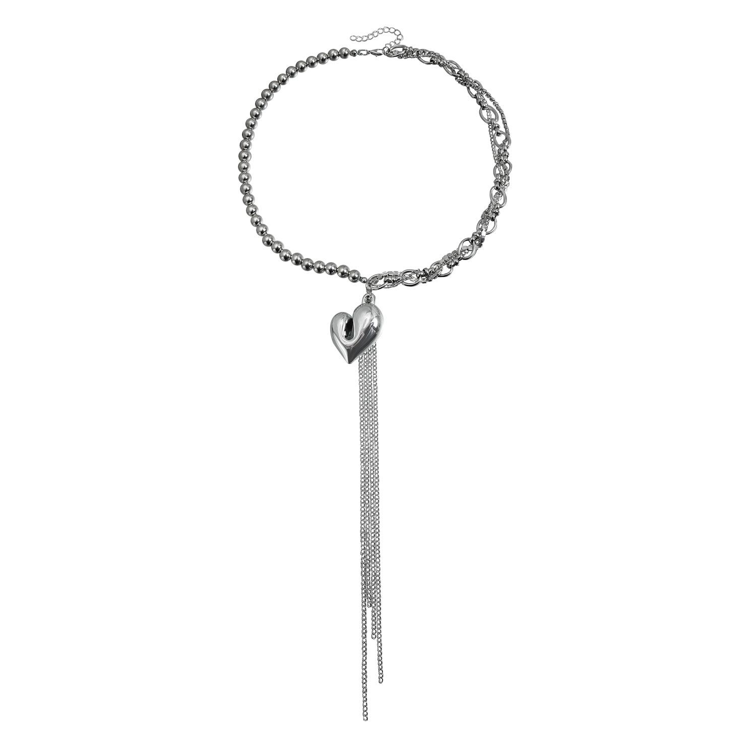 Long tassel special-shaped love Y-shaped necklace ins street auction trend banquet party item decoration