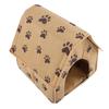 Pet House Foldable Bed Small Footprint Pet Bed Tent Puppy Cat Removable Washable HouseBrown