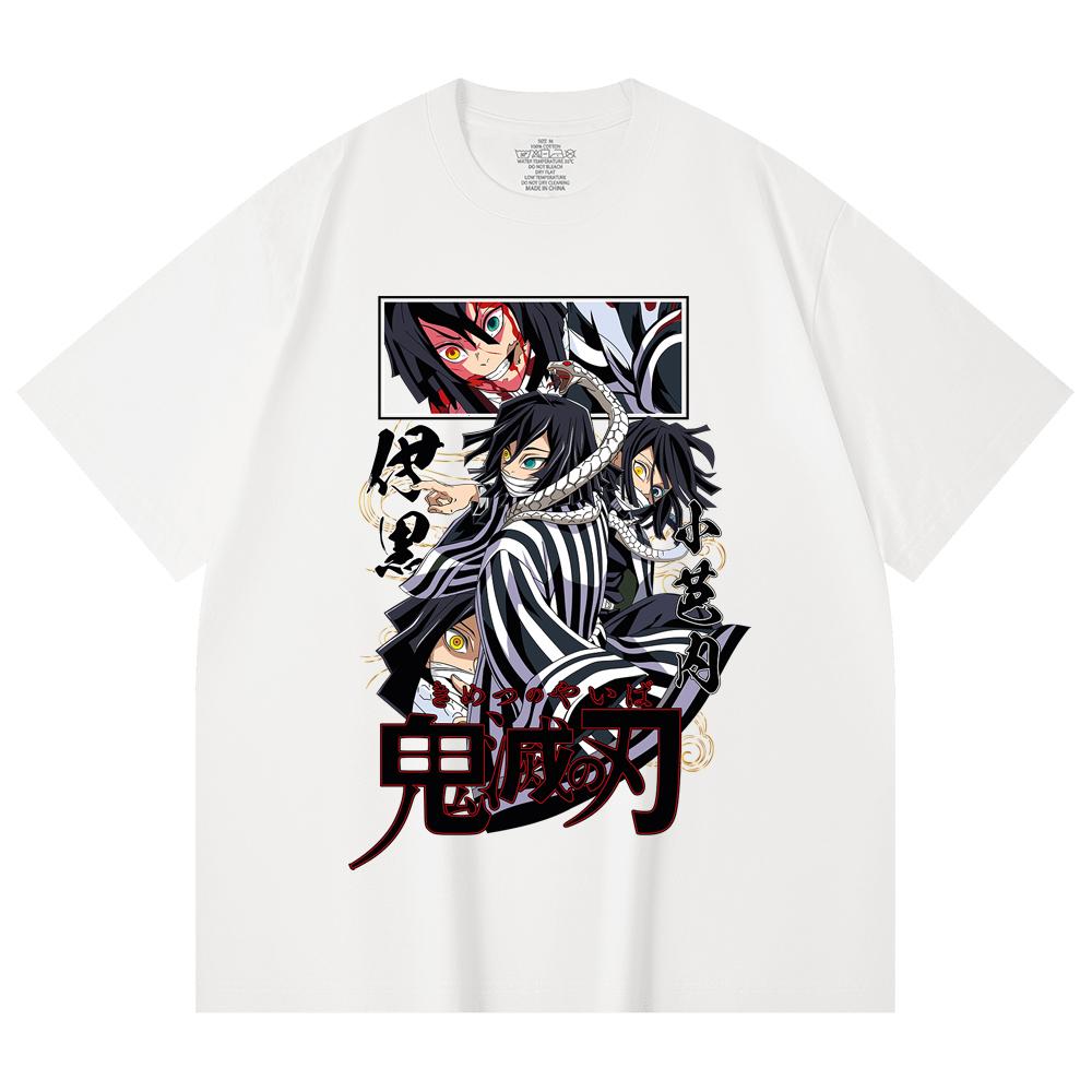 230 Gsm 100% Cotton Demon Slayer V95 Iguro Print Unisex Heavy Cotton T Shirt