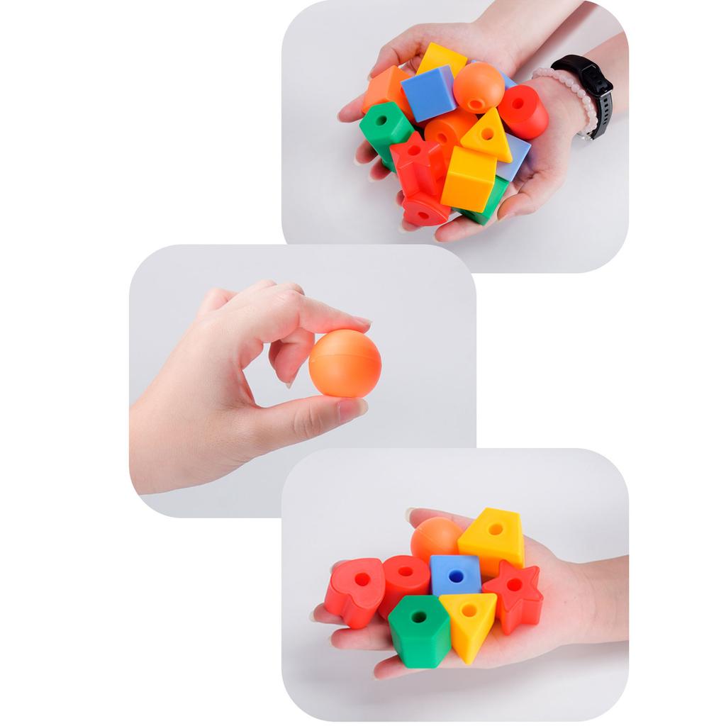 Children'S Bead String Threading Rope Puzzle Concentration Training Large Particle Building Block Toy