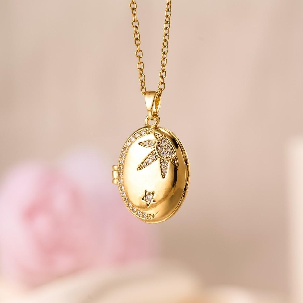 Romantic Photo Frame Necklace Oval Shape Vintage Openable Necklace  Anniversary Gifts
