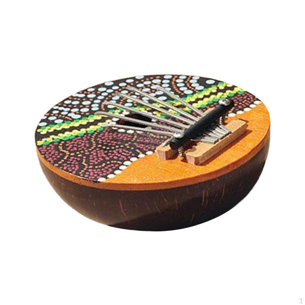 Thumb Piano 7 Key Kalimbas Portable Mbira Exquisite Handpainted Patterns Finger Music