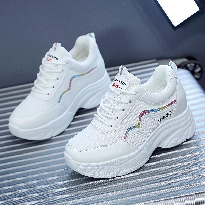 Fashion Chunky Wedge Sneakers 2025 Women's Comfortable Increased Casual Walking Shoes Autumn New Ladies Lace-up Vulcanized Shoes Zapatos