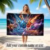 Music Guitar Theme Beach Towel Personalized Custom Name & Text Soft Quick Dry Beach Towel for Swimming Travel