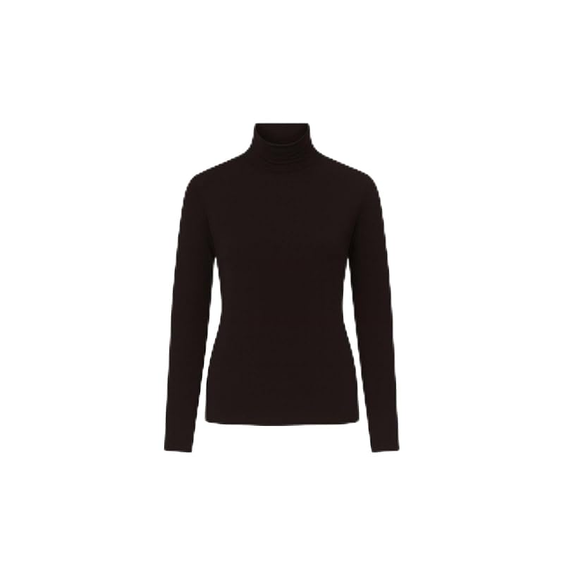 

Ultra-Warm Heattech Cashmere Blend Turtleneck T-Shirt (1 Shirt) for Women, Winter Cold Protection (JP, Alphabet, XL, 38 Dark Brown)