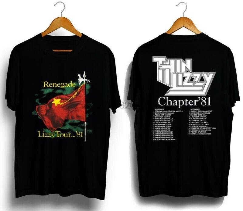 Thin Lizzy 1981 Renegade Tour Heavy Metal Blues Rock Band Tshirt all size Unisex T-Shirt XXL