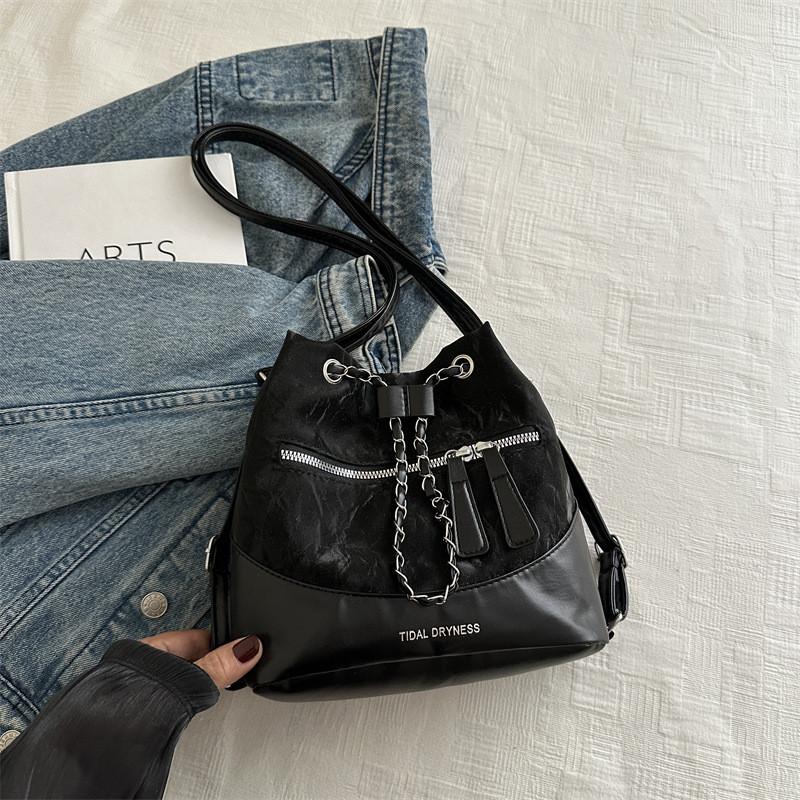 

Stylish Bucket Bag For Women Trendy Casual Design With Elegant Colors And Soft Pu Material чёрный