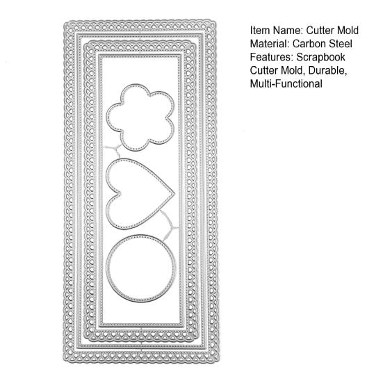Cutter Mold, with Flower Heart Circle Hollow Pattern Cutting Dies, Manual Die-Cutting Machines Embellishment Patch, for DIY Crafts