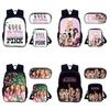 Set de Mochila Estudiantil Blackpink con Material de Nylon y Diseño Creativo para Uso Diario
