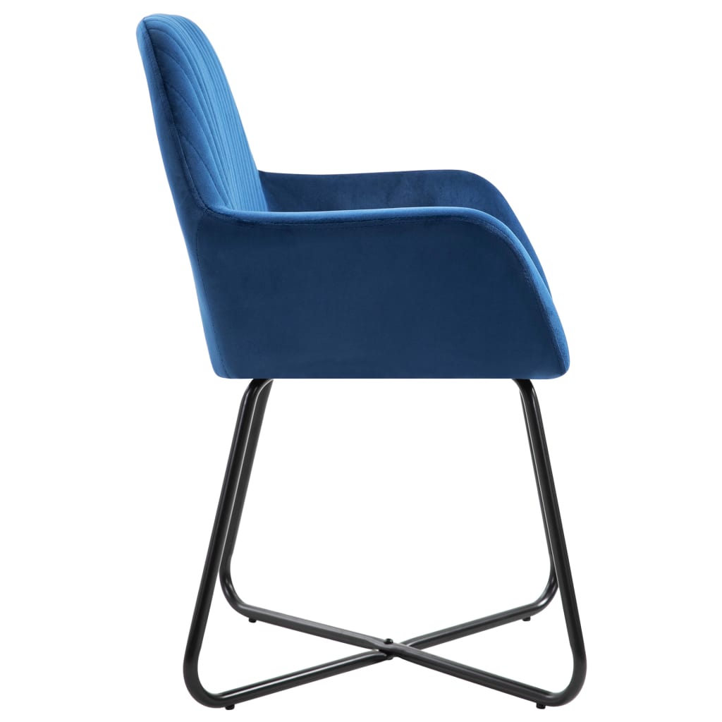 Dining Room Chairs 2 Pcs Blue Velvet