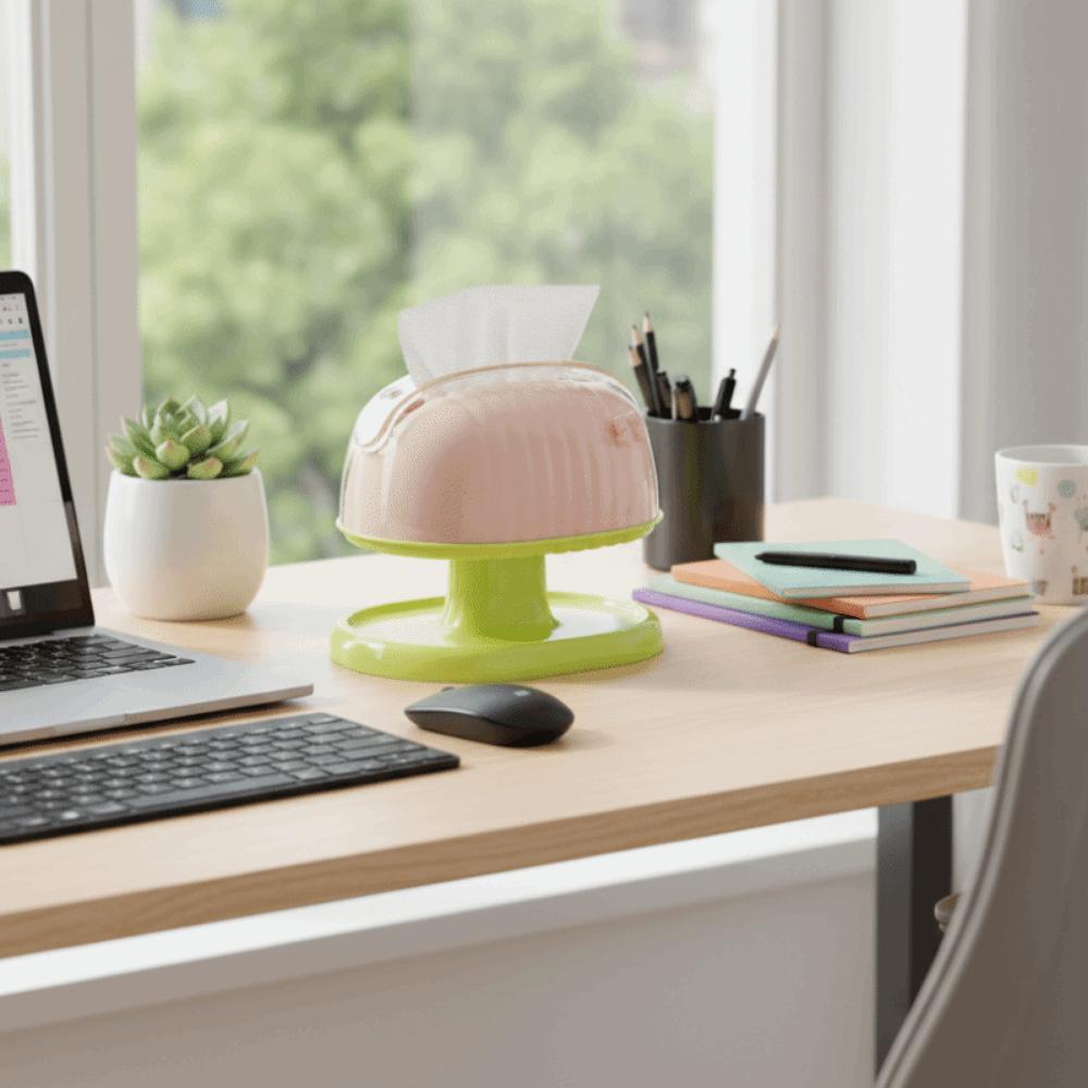 Drawer Paper Box Dust-Proof Dopamine Tissue Box with Shelf Double Layer Napkin Holder Plastic Sealed Paper Towel Case Kitchen