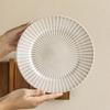 Special Striped Plate Ceramic Plate Household Vegetable Plate Salad Plate Creative Tableware Dim Sum Plate Round Plate Dinner Plate