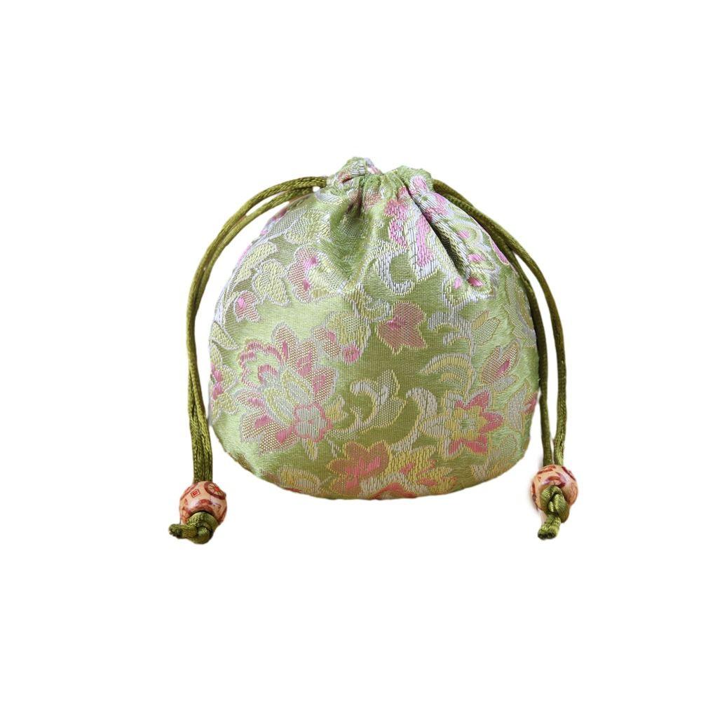 Chinese Style Embroidery Flower Drawstring Bag Jewelry Packing Bag Festive Sugar Bag  Daily