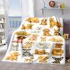 2026 New Arrivals Cozy Warmth Adorable Puppy Faces Flannel Throw Blanket Digital Print, Soft Polyester, AllSeason Comfort for Sofa, Travel, Nap Time I