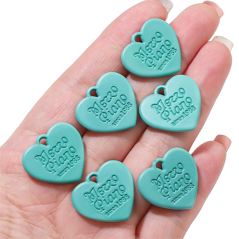 10 etichette acriliche con ciondolo a forma di cuore d'amore per la realizzazione di gioielli, orecchini fai da te