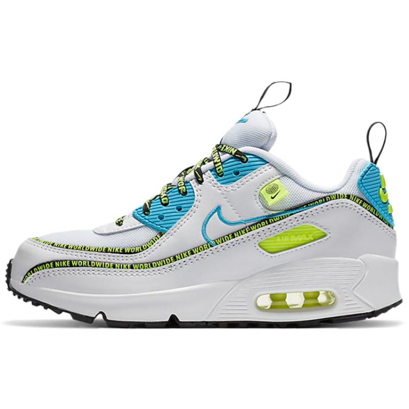 

Nike Air Max 90 SE Worldwide Pack Blue Fury Volt GS Sneakers CV7665-100 36