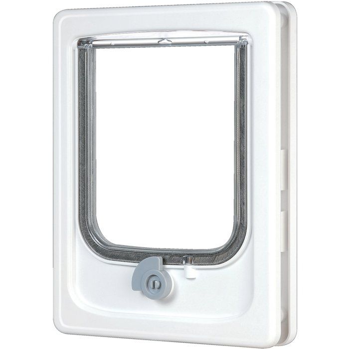 4-position Cat Flap with Tunnel - ZOLUX - W20 X H25 Cm - For Wood, PVC, Metal Doors - Catwalk - White