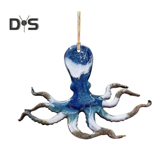 

Подвесное украшение Ocean Vow для дома и офиса в помещении и на открытом воздухе, настенное искусство, акриловая черепаха, дельфин, осьминог, русалка, сердце любви, морское животное, подвесной орнамент, кулон Octopus