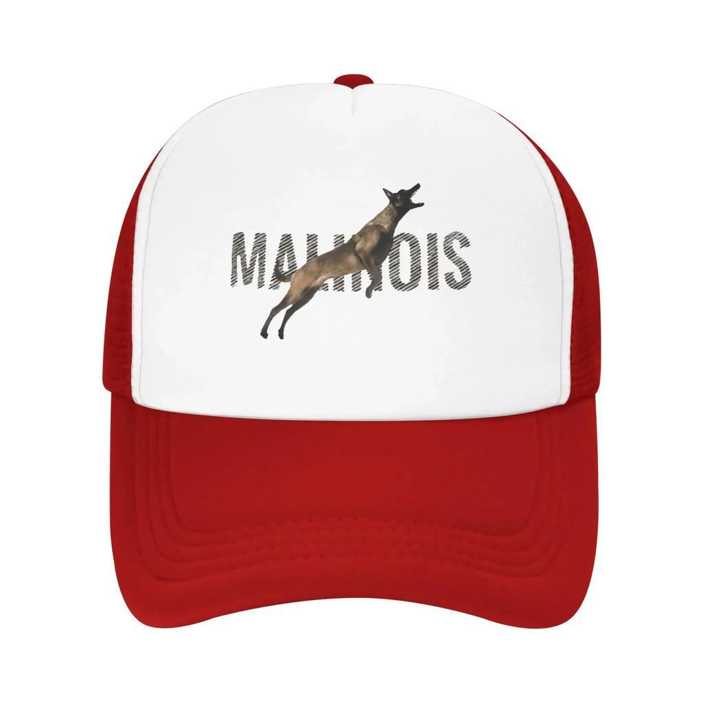 2025 Animal Malinois Belgian Dog Letters Camping Mesh Baseball Caps For Mens Camping Female Beach Dad Hat Snapback Cap