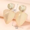 Women's Geometric Leaf Texture Earrings, Statement Metal Dangle Earrings, Edgy Instagram Style Jewelry