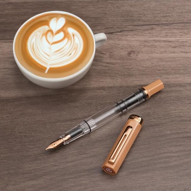 TWSBI Eco Cafe Rose Gold GT Fountain Pen, 18K Gold, Ink-Injecting, Medium Nib, TW020018