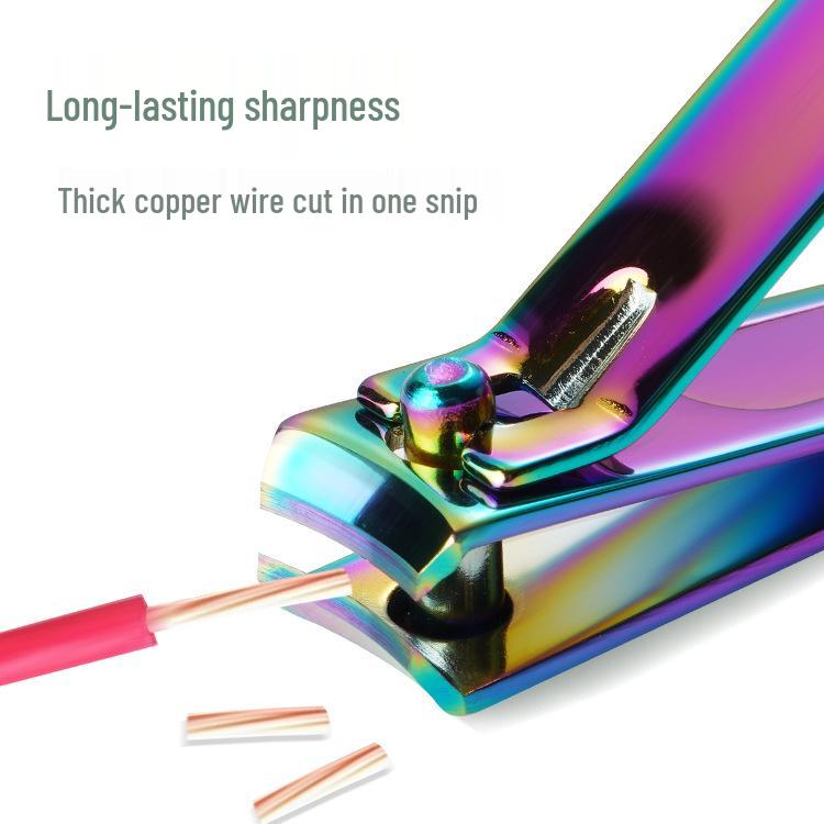 Titanium-Coated Carbon Steel Nail Clippers - Flat & Slant Mouth Trimming Tool