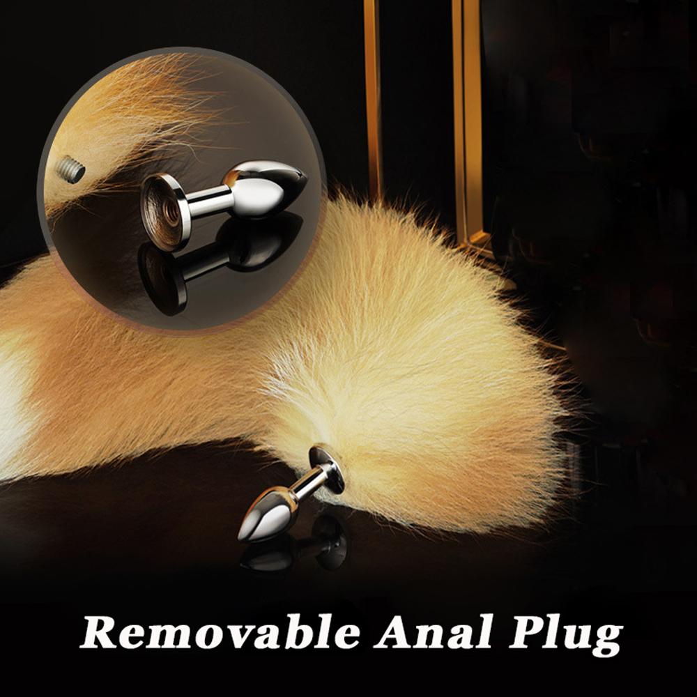 Removable Anal Plug With Tail Sex Toys Woman SM Cosplay Fox Tail Butt Plug Vaginal Stimulation Masturbator For Adults Anal Toy
