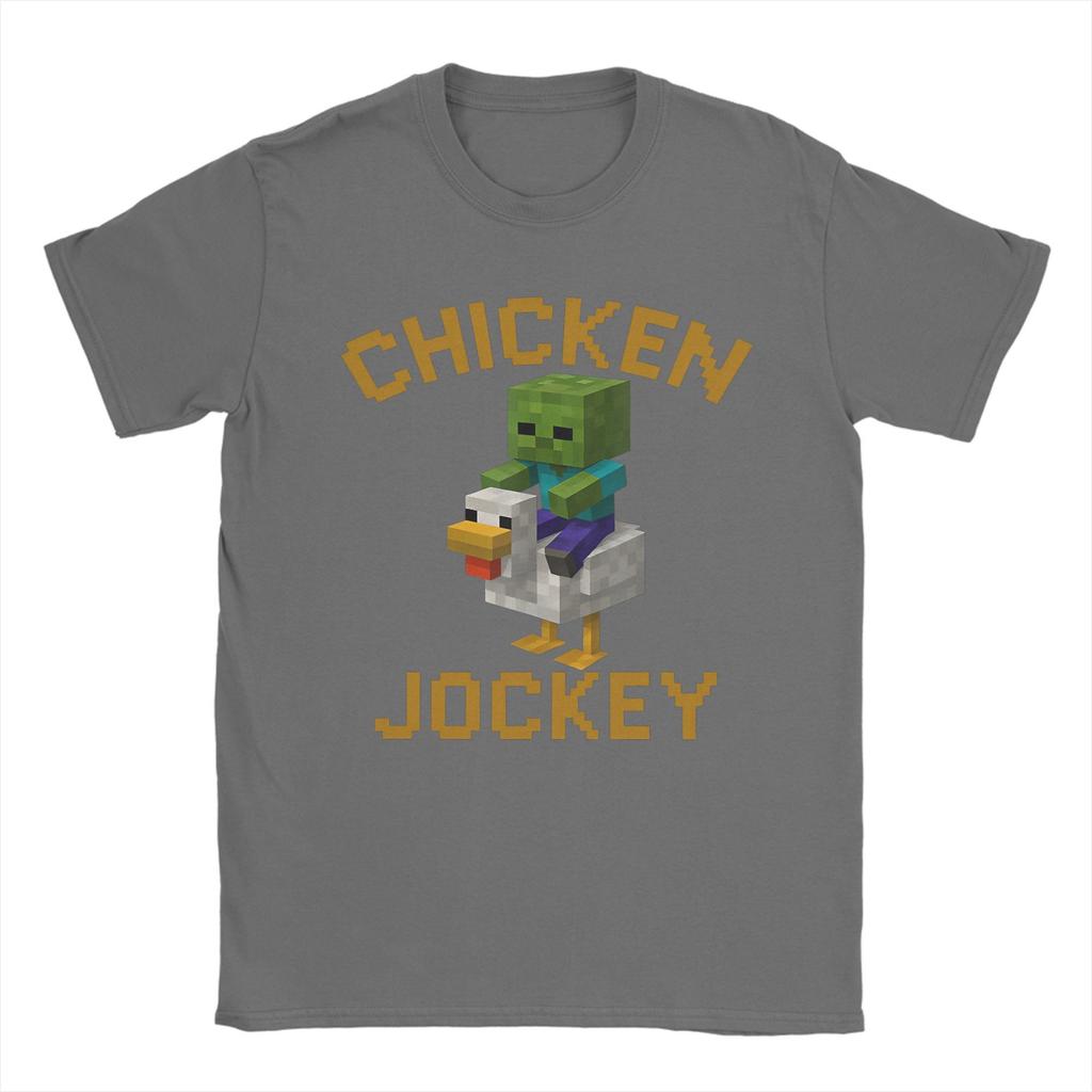 Chicken Jockey Zombie Pixel 2025 T Shirt Summer Gamer Fashion T Shirts Men Cotton O Neck Plus Size Clothing Short Sleeve Street