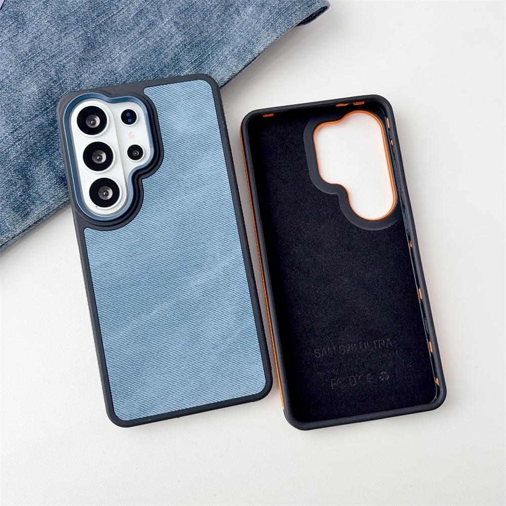 Luxury Metal Lens Frame Leather TPU Phone Case For Samsung Galaxy S26 Ultra S25 S24 FE S23 Plus S26 Shockproof Armor Back Cover