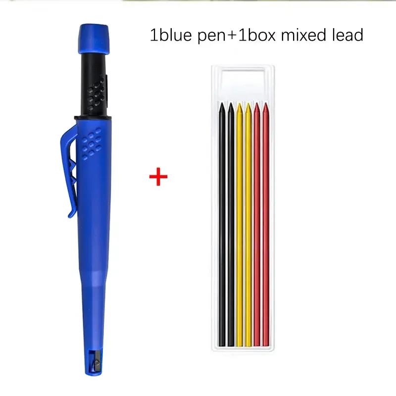 2-in-1 Solid Carpenter Pencils With Sharpener Carpenter 2.8mm Solid Mechanical Pencils Marking Tools Construction/carpenters
