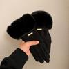 Plus Velvet Lining Winter Touch Screen Gloves Windproof Riding Gloves  Cycling & Driving