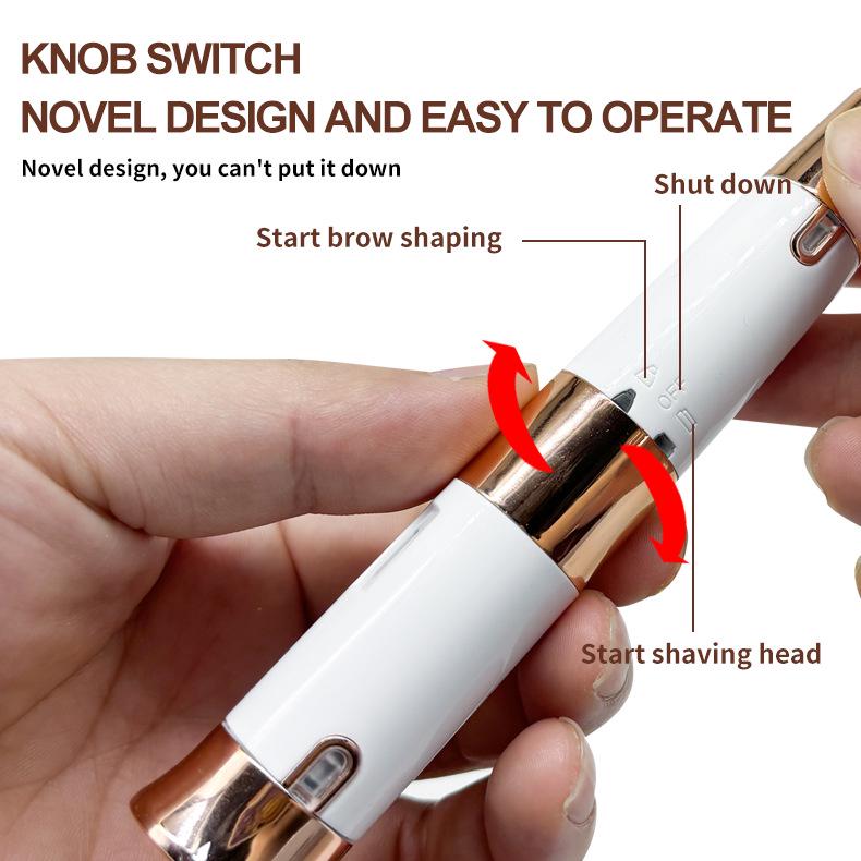 Portable 2-in-1 Electric Women's Shaver & Eyebrow Trimmer with USB Charging